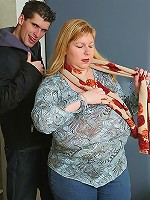 She comes home with him after a chat at the mall and he shows her fat pussy a hard fuck